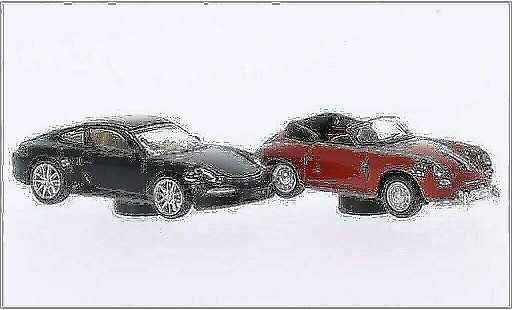 Porsche 911 Cabriolet 1/87 Schuco braun + 356 Cabrio rot modellautos