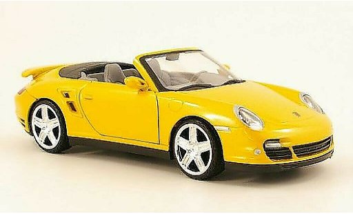 Porsche 911 Turbo 1/24 Motormax Cabrio gelb modellautos