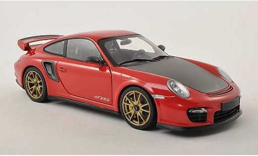Porsche 911 GT2 1/18 Minichamps rot/carbon mit goldenen Felgen 2011 modellautos