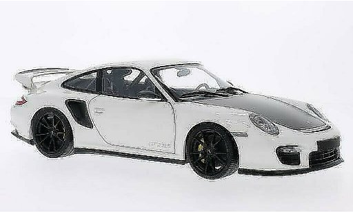 Porsche 911 GT2 1/18 Minichamps weiss mit schwarzen Felgen 2011 modellautos