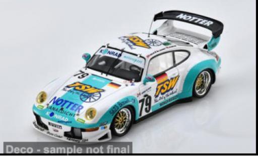 Porsche 996 GT2 1/43 Spark 911 weiss/t&Atilde;&frac14;rkis 24h Le Mans 1997 #79 M.Ligonnet/T.Seiler 1:43 modellautos