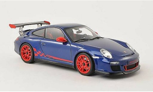 Porsche 911 GT3 1/18 Autoart 3.8 blau/rot 2010 modellautos
