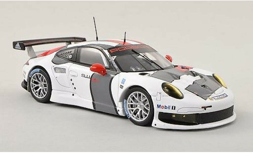 Porsche 911 R 1/43 Spark weiss/rot/grau Testfahrzeug 2013 modellautos