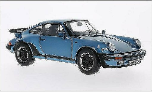 Porsche 911 Turbo 1/18 Norev 3.3 mettalic blau 1977 modellautos