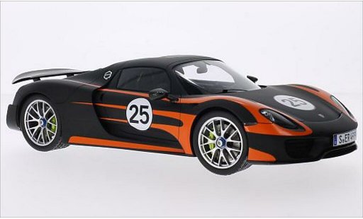 Porsche 918 Base 1/18 Spark Spyder schwarz/orange modellautos