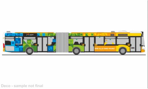 Mercedes Citaro 1/87 Rietze G 2011 MVG Mainz - Mainz ist bunt 1:87 modellautos