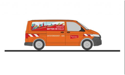 Modellautos Volkswagen T6 1/87 Rietze bus Entstördienst Halle Volkswagen T6 1/87 Rietze bus Entstördienst Halle modellautos