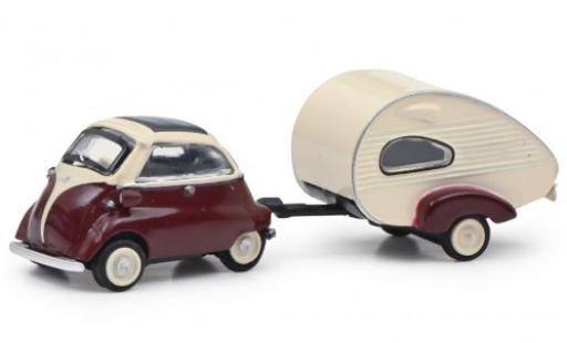 Modellautos Bmw Isetta 1/87 Schuco rot/weiss avec ES-Piccolo-remorque Bmw Isetta 1/87 Schuco rot/weiss avec ES-Piccolo-remorque modellautos