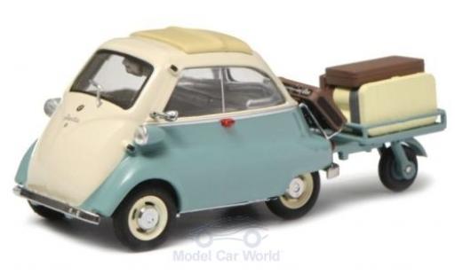 Modellautos Bmw Isetta 1/43 Schuco türkis/beige mit Anhänger und Gepäck Bmw Isetta 1/43 Schuco türkis/beige mit Anhänger und Gepäck modellautos