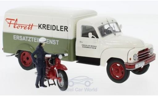 Modellautos Hanomag L28 1/43 Schuco Kreidler Ersatzteildienst mit Kreidler Florett und Fahrerfigur Hanomag L28 1/43 Schuco Kreidler Ersatzteildienst mit Kreidler Florett und Fahrerfigur modellautos