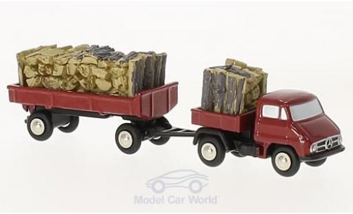 Modellautos Mercedes Unimog 1/90 Schuco U411 rot mit Anhänger und Holzbeladung Mercedes Unimog 1/90 Schuco U411 rot mit Anhänger und Holzbeladung modellautos