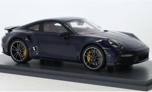 Porsche 992 Turbo s 1/18 Schuco ProR 911  Turbo S metallise bleu foncé 2021 modellautos