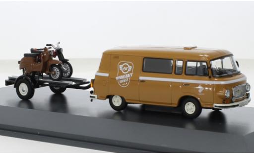 Barkas B1000 1/43 Schuco demi bus beige Simson Werkstatt Service 1965 modellautos