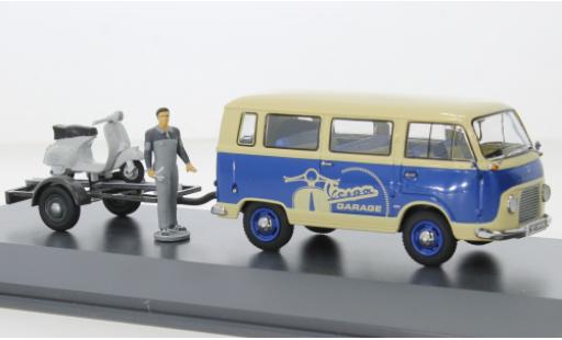 Ford FK 1/43 Schuco 1000 bus bleu/beige Vespa 1953 modellautos