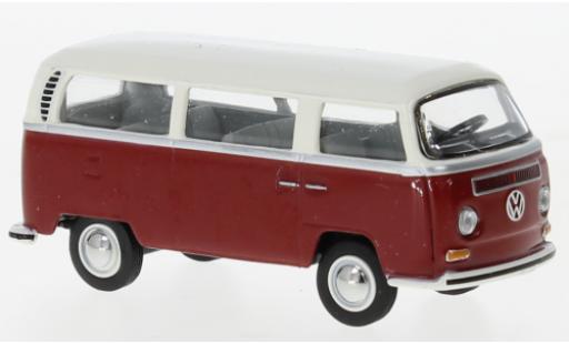 Volkswagen T2 1/64 Schuco bus rouge foncé/blanche modellautos
