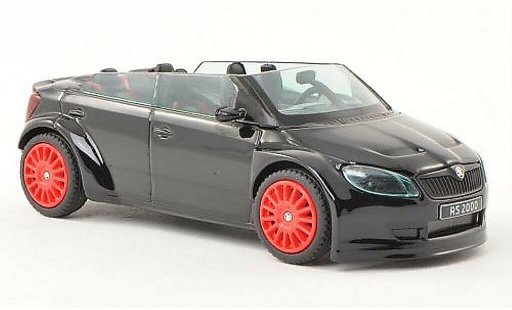 Skoda Fabia Concept Car 1/43 Abrex 2000 schwarz mit roten Felgen modellautos