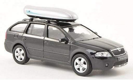 Skoda Octavia Combi 1/43 Abrex Scout schwarz mit Dachbox modellautos