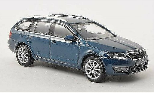 Skoda Octavia Combi 1/43 Abrex III blau-gr&Atilde;&frac14;n 2013 modellautos