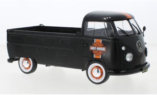 Modellautos Volkswagen T1 1/18 Solido plateforme Douane matte noir Harley-Davidson 1950 Volkswagen T1 1/18 Solido plateforme Douane matte noir Harley-Davidson 1950 modellautos