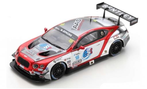 Modellautos Bentley Continental 1/43 Spark GT3 RHD No.18 AAS Motorsport Thailand Super Series 2018 L.Vutthikorn/K.Kantadhee Bentley Continental 1/43 Spark GT3 RHD No.18 AAS Motorsport Thailand Super Series 2018 L.Vutthikorn/K.Kantadhee modellautos