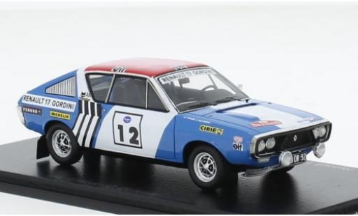 Renault 17 1/43 Spark No.12 Rallye WM Rallye Press on Regardless 1974 1:43 modellautos