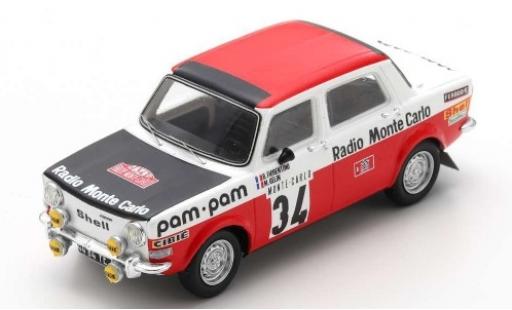 Simca 1000 1/43 Spark Rallye 2 No.34 Paul Watson Racing Organisation Radio Monte Carlo Rally Monte Carlo 1973 B.Fiorentino/M.Gelin modellautos