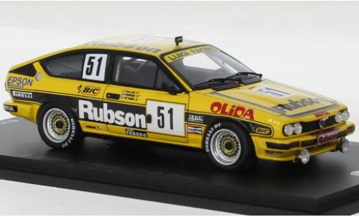 Modellautos Alfa Romeo Alfetta 1/43 Spark GTV6 No.51 Luigi Racing 24h Spa 1984 Alfa Romeo Alfetta 1/43 Spark GTV6 No.51 Luigi Racing 24h Spa 1984 modellautos