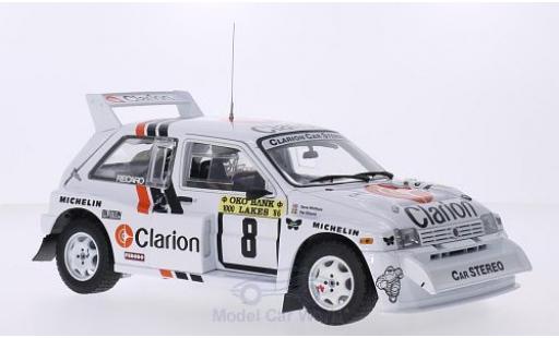 Modellautos MG Metro 1/18 Sun Star 6R4 No.8 Clarion 1000 Lakes Rallye 1986 P.Eklund/D.Whittock MG Metro 1/18 Sun Star 6R4 No.8 Clarion 1000 Lakes Rallye 1986 P.Eklund/D.Whittock modellautos