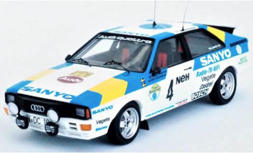Modellautos Audi Quattro 1/43 Trofeu quattro No.4 Sanyo Rallye WM Rallye Schweden 1982 S.Blomqvist/B.Cederberg Audi Quattro 1/43 Trofeu quattro No.4 Sanyo Rallye WM Rallye Schweden 1982 S.Blomqvist/B.Cederberg modellautos