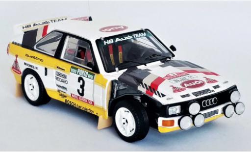 Modellautos Audi Sport Quattro 1/43 Trofeu Sport quattro No.3 HB Team HB Rallye WM Rallye Portugal 1985 damaged S.Blomqvist/B.Cederberg Audi Sport Quattro 1/43 Trofeu Sport quattro No.3 HB Team HB Rallye WM Rallye Portugal 1985 damaged S.Blomqvist/B.Cederberg modellautos