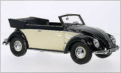 Volkswagen Kafer Cabriolet 1/18 Minichamps 1200 Cabrio schwarz/beige 1949 modellautos