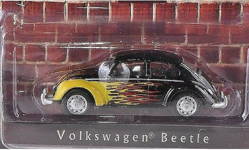 Volkswagen Kafer Base 1/64 Greenlight schwarz mit Flammendekor modellautos