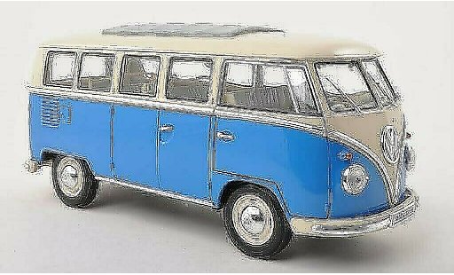 Volkswagen T1 B 1/18 Welly Bus blau/weiss 1962 modellautos