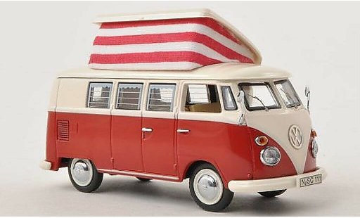 Volkswagen T1 Base 1/43 Schuco Campingbus rot/weiss modellautos