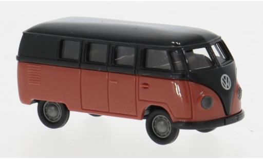 Volkswagen T1 1/87 Brekina a Kombi schwarz/rot 1950 1:87 modellautos