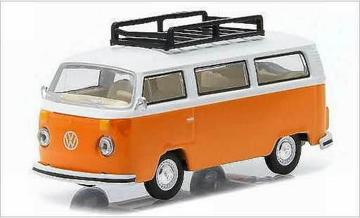 Volkswagen T2 B 1/64 Greenlight Bus orange/weiss 1974 modellautos