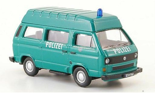 Volkswagen T3 Base 1/87 Schuco Hochdachbus Polizei gr&Atilde;&frac14;n modellautos