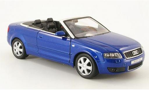 Audi A4 1/24 Welly Cabriolet met.-blau offen 2003 1:24 modellautos