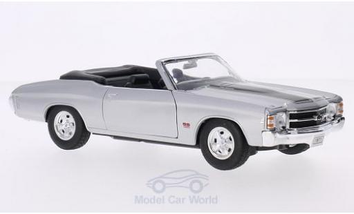 Chevrolet Chevelle 1/24 Welly SS 454 Cabrio silber/schwarz 1971 modellautos