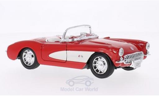 Chevrolet Corvette 1/24 Welly rot/weiss 1957 modellautos
