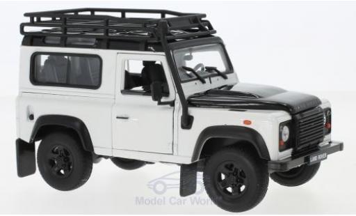 Land Rover Defender 1/24 Welly weiss/schwarz mit Dachgepäckträger modellautos