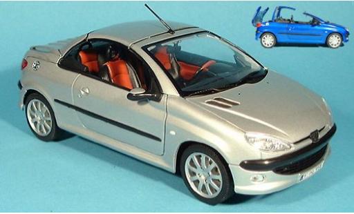 Modellautos Peugeot 206 1/18 Welly CC silber 1:18 Peugeot 206 1/18 Welly CC silber 1:18 modellautos