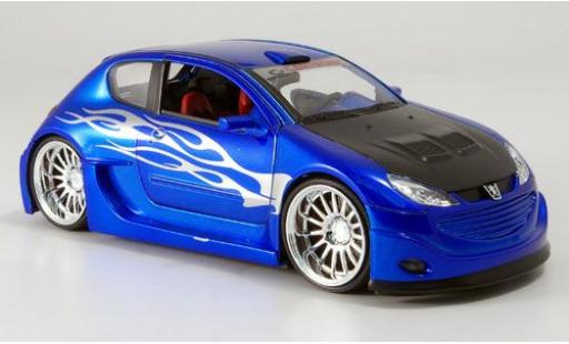 Peugeot 206 1/24 Welly Tuning met.-blau 1:24 modellautos