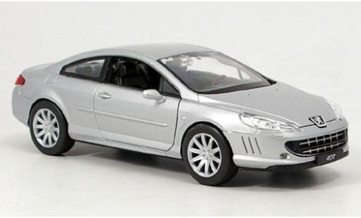 Peugeot 407 1/24 Welly Coupe silber sans Vitrine modellautos
