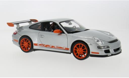 Porsche 997 GT3 RS 1/18 Welly 911  silber/orange 2007 1:18 modellautos