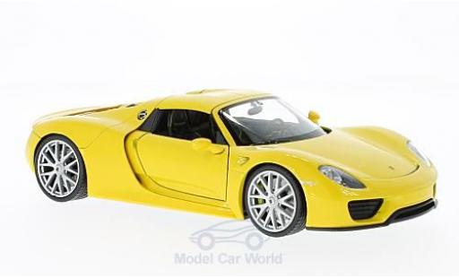 Porsche 918 1/24 Welly Spyder gelb modellautos