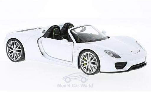 Porsche 918 1/24 Welly Spyder weiss offen modellautos