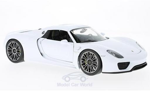 Modellautos Porsche 918 1/18 Welly Spyder weiss/schwarz 2011 Hard Top ohne Vitrine Porsche 918 1/18 Welly Spyder weiss/schwarz 2011 Hard Top ohne Vitrine modellautos