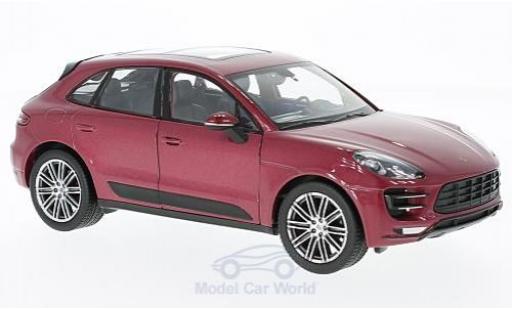 Porsche Macan Turbo 1/24 Welly Turbo mettalic rot modellautos