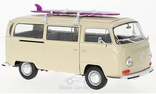 Volkswagen T2 B 1/24 Welly Bus beige 1972 mit Surfboard modellautos